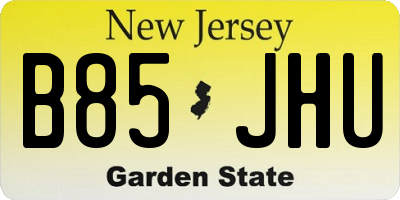 NJ license plate B85JHU