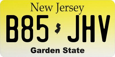 NJ license plate B85JHV