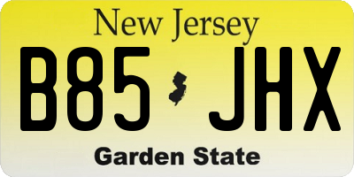 NJ license plate B85JHX