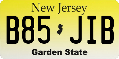 NJ license plate B85JIB