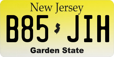 NJ license plate B85JIH