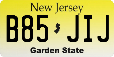 NJ license plate B85JIJ