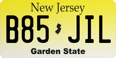 NJ license plate B85JIL