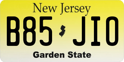 NJ license plate B85JIO