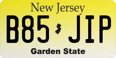 NJ license plate B85JIP