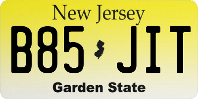 NJ license plate B85JIT