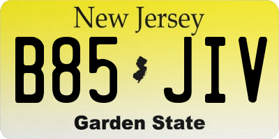 NJ license plate B85JIV