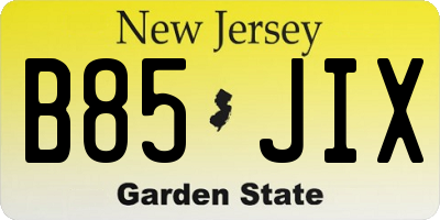 NJ license plate B85JIX