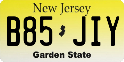 NJ license plate B85JIY