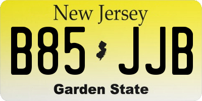 NJ license plate B85JJB