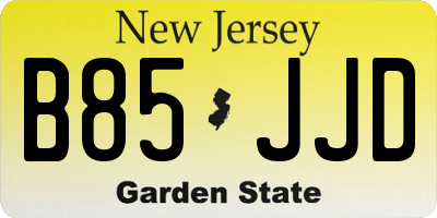 NJ license plate B85JJD