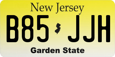 NJ license plate B85JJH