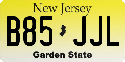 NJ license plate B85JJL
