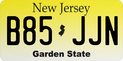 NJ license plate B85JJN