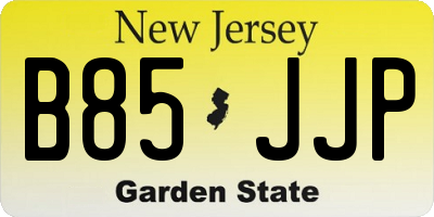 NJ license plate B85JJP