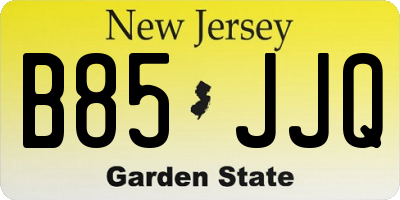 NJ license plate B85JJQ