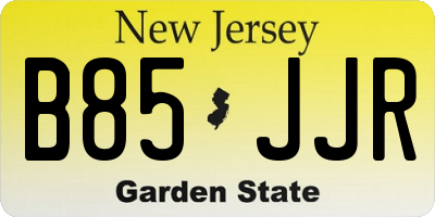 NJ license plate B85JJR