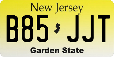 NJ license plate B85JJT