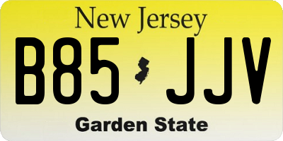 NJ license plate B85JJV