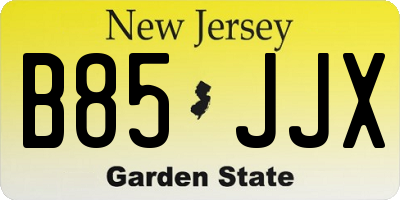 NJ license plate B85JJX