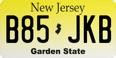 NJ license plate B85JKB