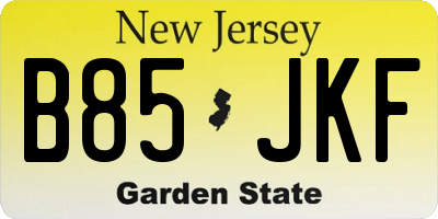NJ license plate B85JKF