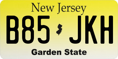 NJ license plate B85JKH