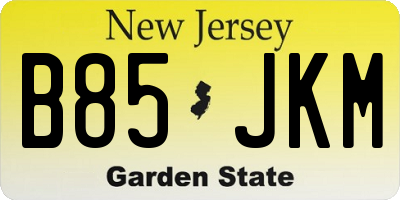 NJ license plate B85JKM