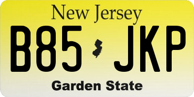 NJ license plate B85JKP
