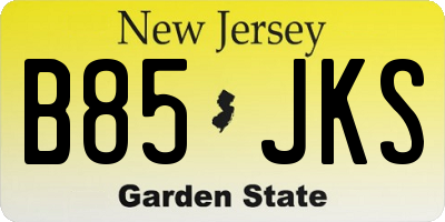 NJ license plate B85JKS