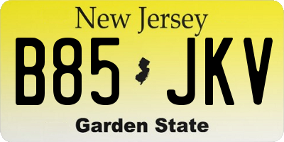 NJ license plate B85JKV