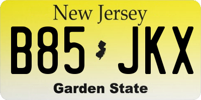 NJ license plate B85JKX