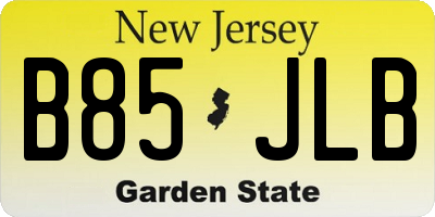 NJ license plate B85JLB
