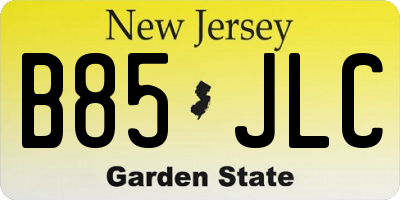 NJ license plate B85JLC