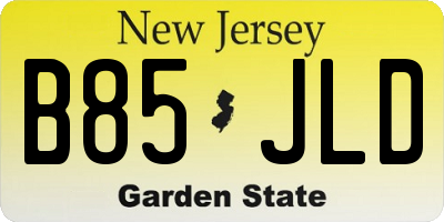 NJ license plate B85JLD