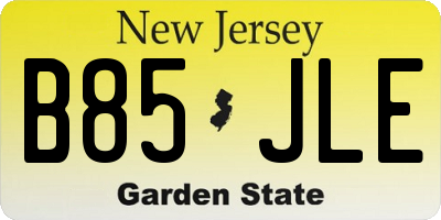 NJ license plate B85JLE
