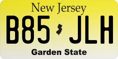 NJ license plate B85JLH