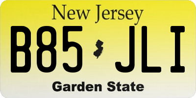 NJ license plate B85JLI
