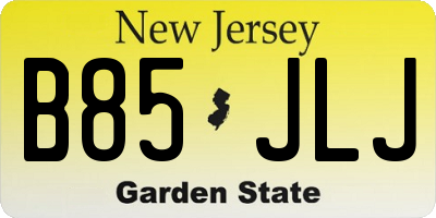 NJ license plate B85JLJ