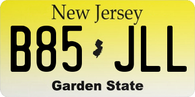NJ license plate B85JLL
