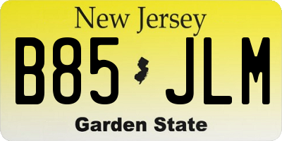 NJ license plate B85JLM
