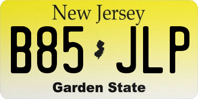 NJ license plate B85JLP