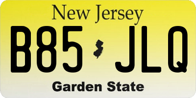 NJ license plate B85JLQ