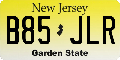NJ license plate B85JLR
