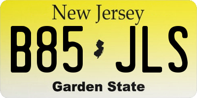 NJ license plate B85JLS