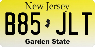 NJ license plate B85JLT