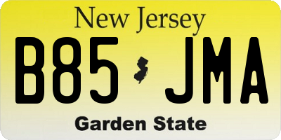 NJ license plate B85JMA