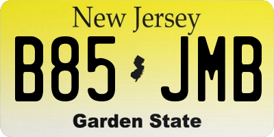 NJ license plate B85JMB