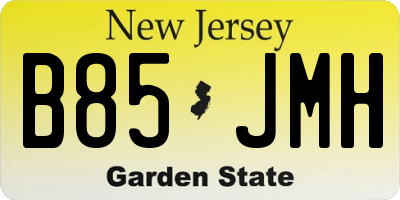 NJ license plate B85JMH