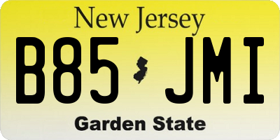 NJ license plate B85JMI